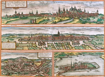 Neurenberg, Ulm, Salzburg, Lindau, Duitsland, Oostenrijk