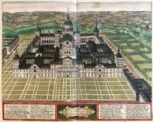 Klooster (Paleis van koning Filips II), Spanje (gravure)
