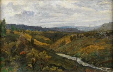 Landschap (olieverf op canvasboard)