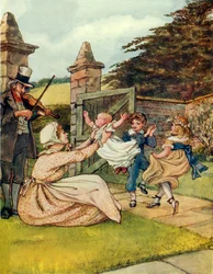 Danslied (kleurenlitho)