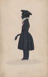 Silhouet van een onbekende jonge jongen, volledig naar links, 1827-44