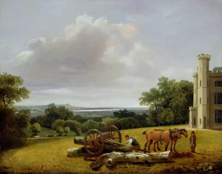 Laden van een houtwagen bij Cave Castle, Yorkshire