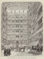 De binnenplaats van het Palace Hotel, San Francisco