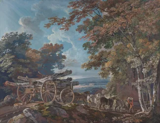 Houtwagen op een Ruwe Weg (een van een paar)