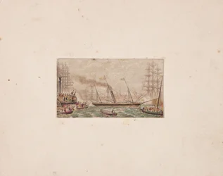 Naalddoos Print: De Koninklijke Vloot in Kilkenny Bay, 1850