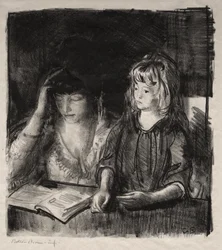 Mevrouw Bellows leest voor aan haar dochter Anne