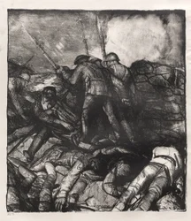 Oorlogsserie: De aanval, detail rechts, eerste staat