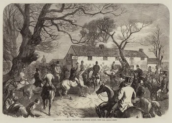 De Prins van Wales bij de Bijeenkomst van de Burton Hounds, Green Man, Lincoln Heath