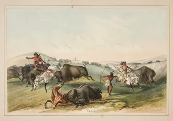 Buffeljacht, Achtervolging, plaat 7 uit het North American Indian Portfolio