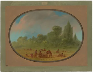 Caddoe Indianen Verzamelen Wilde Aardbeien