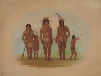 Vijf Iquito Indianen