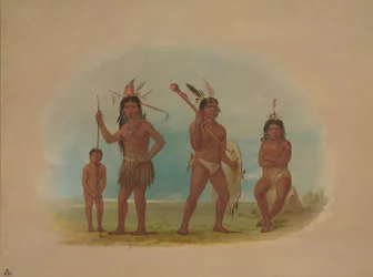 Vier Arowak Indianen