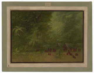 Indianenkamp in het bos