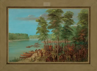 La Salle neemt bezit van het land aan de monding van de Arkansas, 10 maart 1682