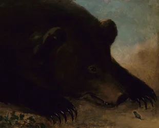 Portretten van een grizzlybeer en muis, levensgroot