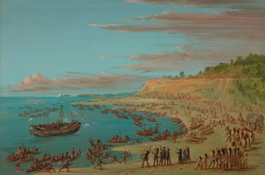 De Griffin komt de haven van Mackinaw binnen. 27 augustus 1679