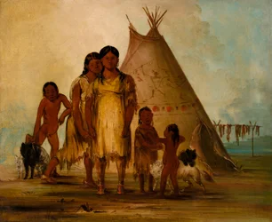 Twee Comanche-meisjes