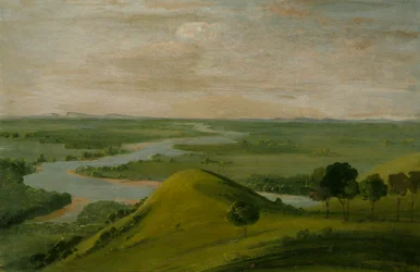 Uitzicht op de Samenkomst van de Rode Rivier en de Valse Washita, in Texas, 1834-1835