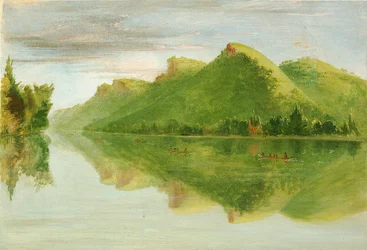 Uitzicht op de Upper Mississippi, prachtige Prairie Bluffs