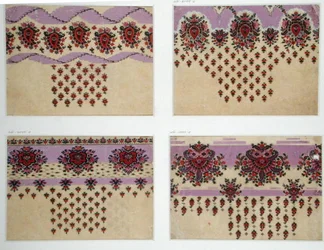 Stofontwerpen voor Paisley Sjaals, c.1871 (gouache op papier)