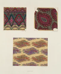 Stofontwerpen voor Paisley-sjaals, c.1871