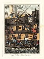 Een militie dragonder gestraft in Santiago, Kaapverdië,1828