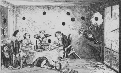 Een onderbroken Engels dinerfeest in Parijs, ca. 1849