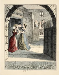 Jack Sheppard ontsnapt uit de veroordeelde cel in Newgate, illustratie uit Jack Sheppard: Een Roman door William Harrison Ainsworth