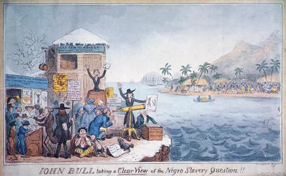 John Bull bekijkt de kwestie van de slavernij van Zwarte mensen helder, uitgegeven door G. Humphrey
