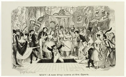 Mei - A New Drop Scene at the Opera van George Cruikshank