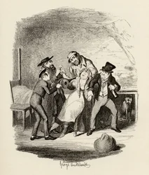 Mr Fagin en zijn leerling die Nancy terugvinden, uit 