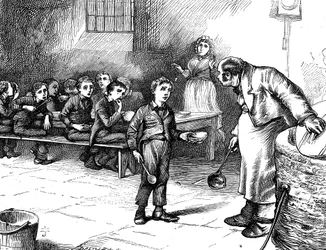Scène uit Oliver Twist door Charles Dickens