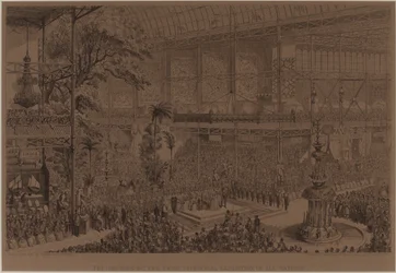 De opening van de Grote Industriële Tentoonstelling van Alle Naties, 1 mei