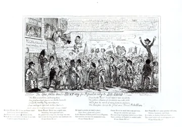 De Spa Fields Orator Jaagt op Populariteit om Goed te Doen!!, uitgegeven door J. Sidebotham, 1817