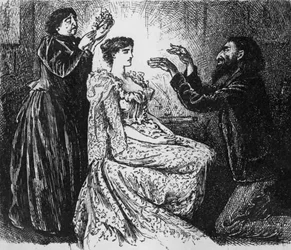 Hypnose van Trilby door Svengali, illustratie uit 