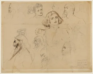 Ruwe Schets voor Enkele Personages in Trilby, inclusief Trilby en Svengali