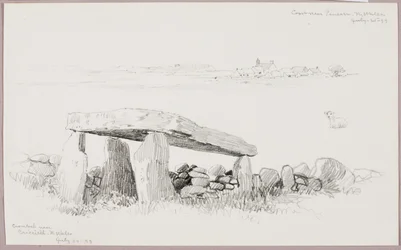 Cromlech bij Criccieth, Noord-Wales/Kust bij Pensarn, Noord-Wales