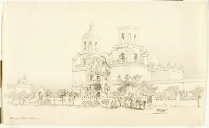 Zonder titel (overdrachtstekening voor de missie van San Xavier, Tucson, Arizona)