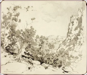 Zonder titel (overdrachtsschets voor *The Edge of the Desert, Arizona*)