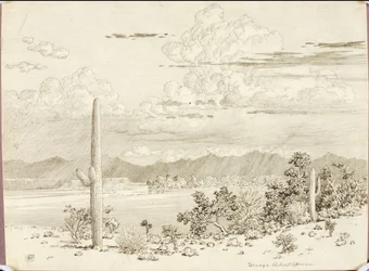 Zonder titel (overdrachtsschets voor de Verde River, Apache-reservaat, Arizona)