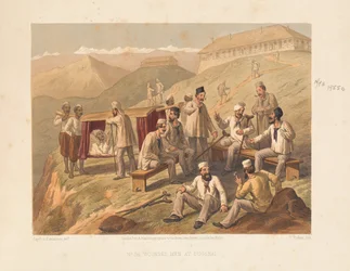 Gewonde mannen in Dugshai, 1857