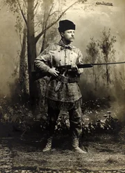 Theodore Roosevelt in hertenleren kleding, Dakota Territory, ca. 1885