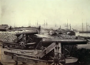 Opstandige Vestingen en kanonnen bij Yorktown