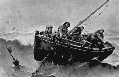 Haringvisserij. Illustratie door Haquette, Georges Jean Marie.