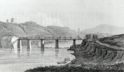 Brug in Zanesville, Ohio, uit 