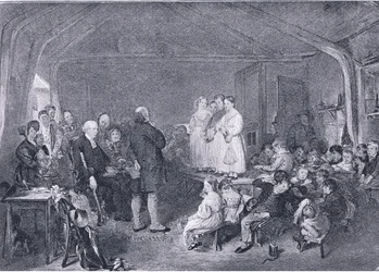 Catechisatie in een klaslokaal, uit The Magazine of Art 1893, Cassell and Company, 1893
