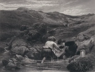 Illustratie voor Auld Lang Syne door Robert Burns (gravure)