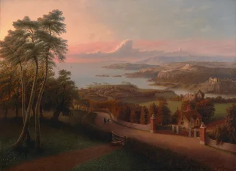 Zonsondergang in een landelijk landschap 1846
