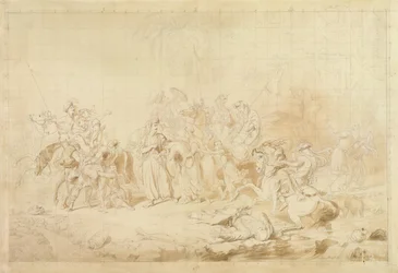 Bandieten van Koerdistan helpen Georgiërs bij het verrassen en ontvoeren van Circassische vrouwen ca. 1827-28