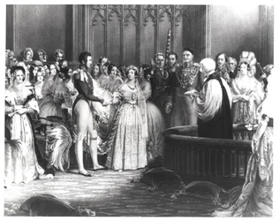 Huwelijk van koningin Victoria en prins Albert in St. James